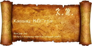 Kassay Márta névjegykártya