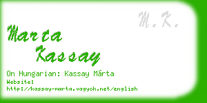 marta kassay business card